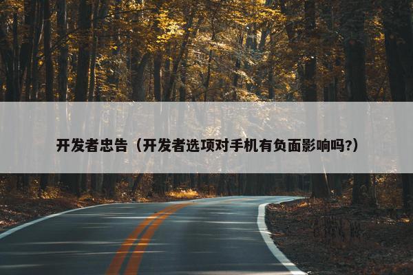 开发者忠告（开发者选项对手机有负面影响吗?）