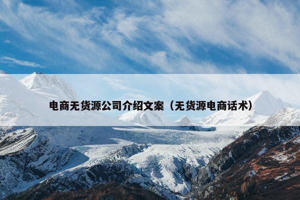 电商无货源公司介绍文案（无货源电商话术）