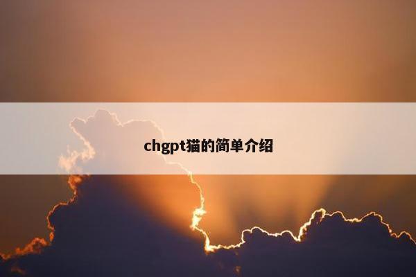 chgpt猫的简单介绍