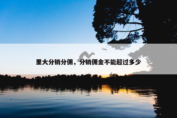 里大分销分佣，分销佣金不能超过多少