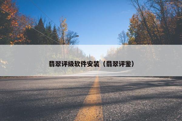 翡翠评级软件安装（翡翠评鉴）