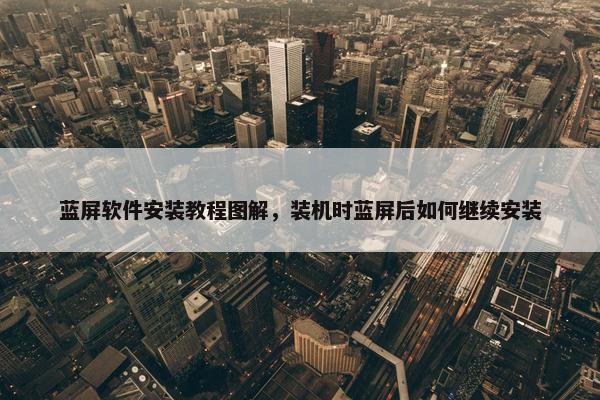 蓝屏软件安装教程图解，装机时蓝屏后如何继续安装
