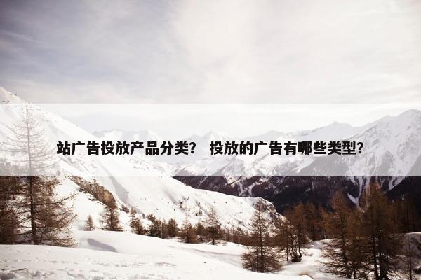 站广告投放产品分类？ 投放的广告有哪些类型？