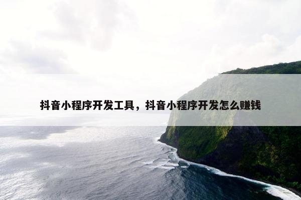 抖音小程序开发工具，抖音小程序开发怎么赚钱