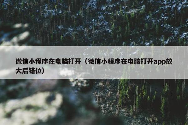 微信小程序在电脑打开（微信小程序在电脑打开app放大后错位）