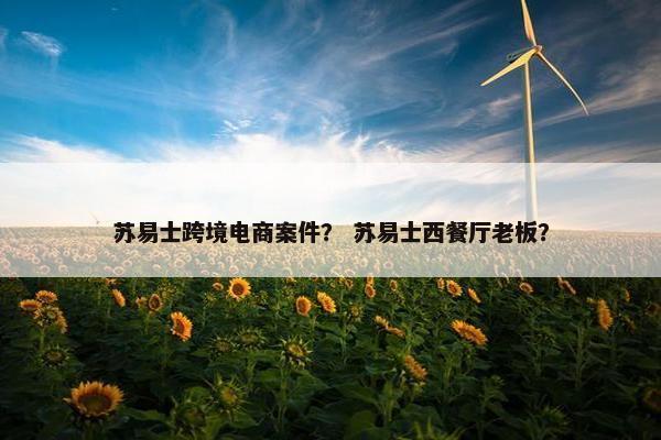 苏易士跨境电商案件？ 苏易士西餐厅老板？