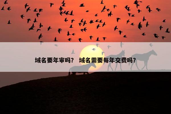 域名要年审吗？ 域名需要每年交费吗？