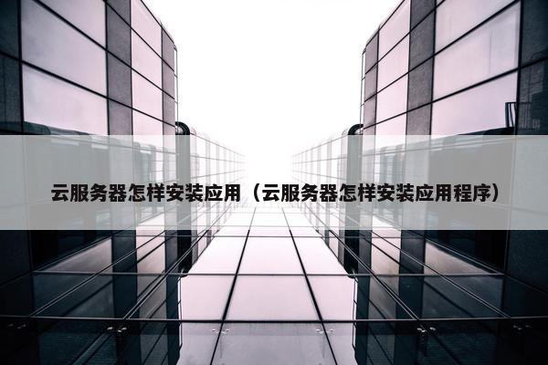 云服务器怎样安装应用（云服务器怎样安装应用程序）