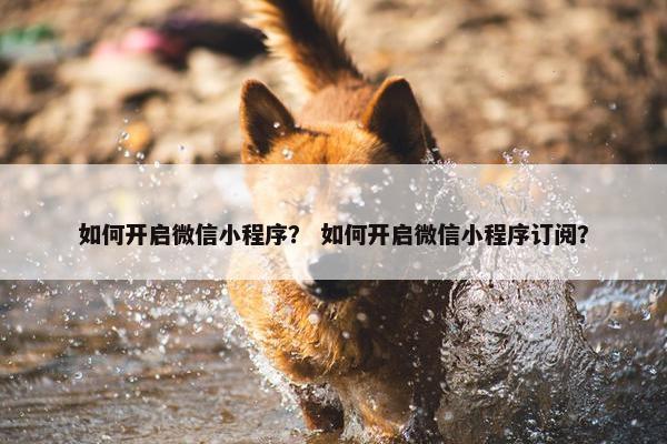 如何开启微信小程序？ 如何开启微信小程序订阅？