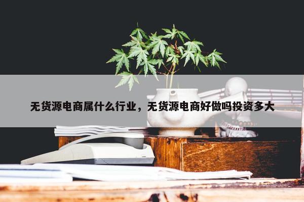 无货源电商属什么行业，无货源电商好做吗投资多大
