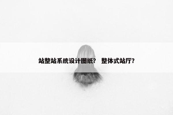 站整站系统设计图纸？ 整体式站厅？