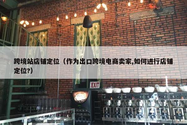 跨境站店铺定位（作为出口跨境电商卖家,如何进行店铺定位?）