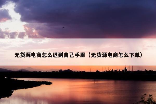 无货源电商怎么退到自己手里（无货源电商怎么下单）