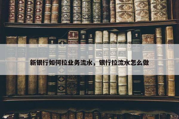 新银行如何拉业务流水，银行拉流水怎么做