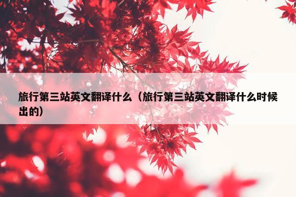旅行第三站英文翻译什么（旅行第三站英文翻译什么时候出的）