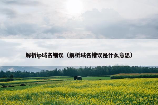 解析ip域名错误（解析域名错误是什么意思）