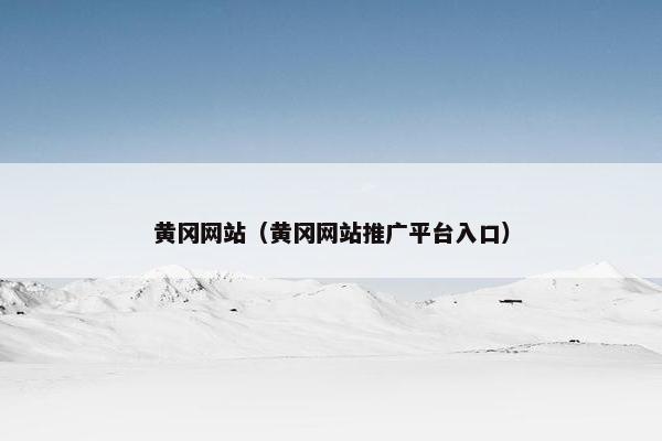 黄冈网站（黄冈网站推广平台入口）