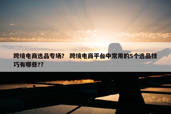 跨境电商选品专场？ 跨境电商平台中常用的5个选品技巧有哪些?？