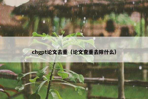 chgpt论文去重（论文查重去除什么）