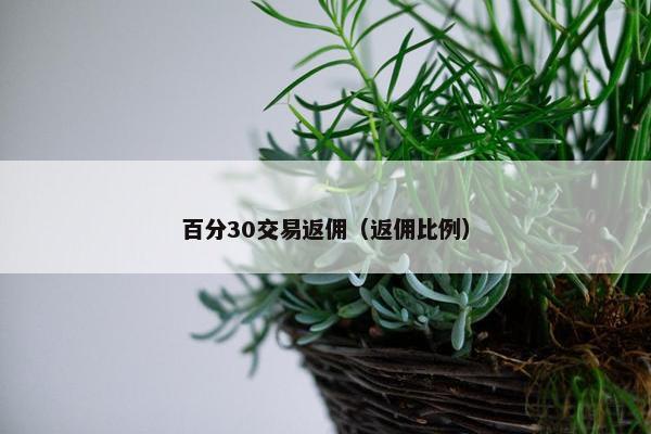 百分30交易返佣（返佣比例）