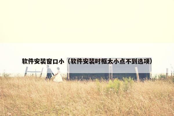 软件安装窗口小（软件安装时框太小点不到选项）