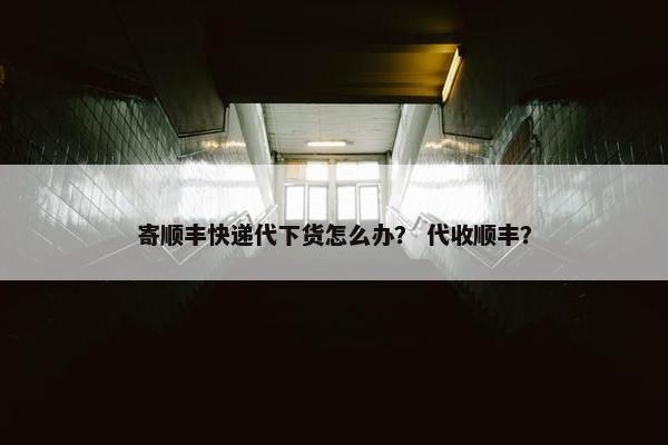 寄顺丰快递代下货怎么办？ 代收顺丰？