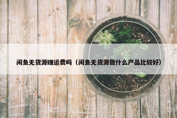 闲鱼无货源赚运费吗（闲鱼无货源做什么产品比较好）
