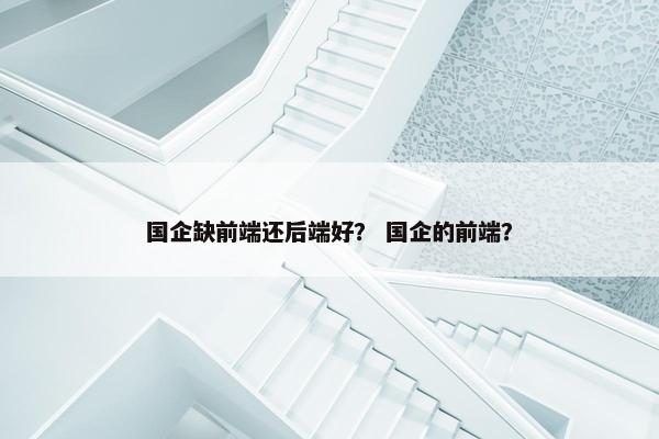 国企缺前端还后端好？ 国企的前端？