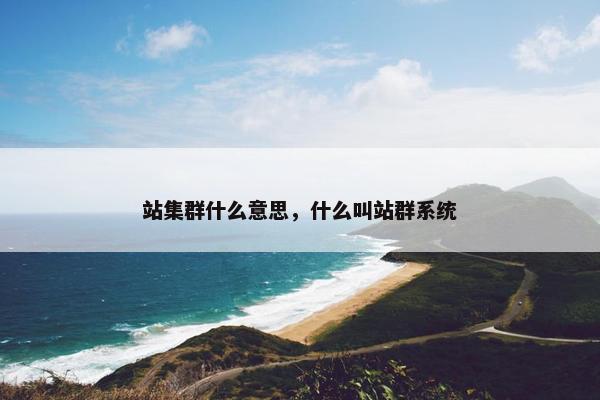 站集群什么意思，什么叫站群系统