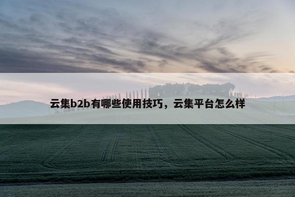 云集b2b有哪些使用技巧，云集平台怎么样