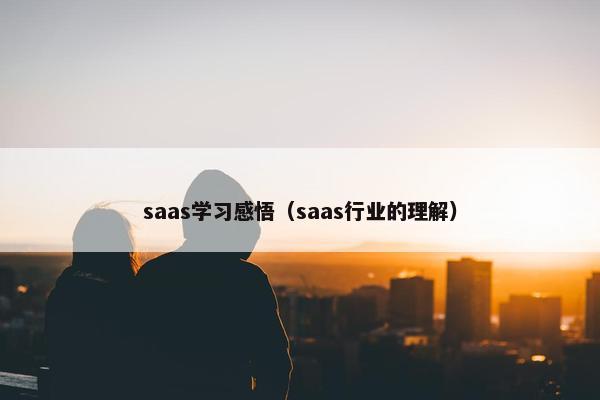 saas学习感悟（saas行业的理解）