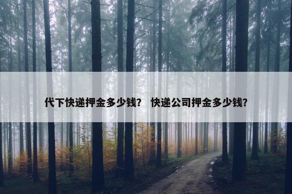代下快递押金多少钱？ 快递公司押金多少钱？