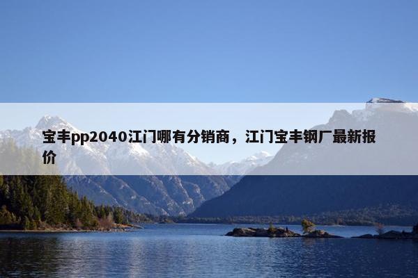 宝丰pp2040江门哪有分销商，江门宝丰钢厂最新报价