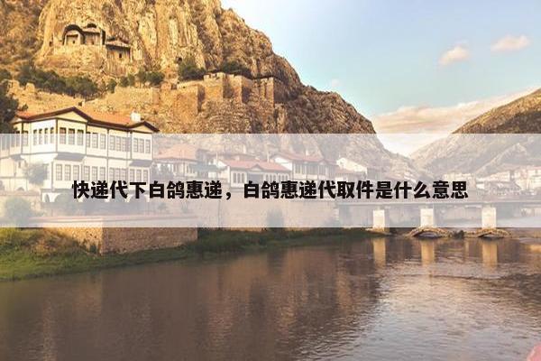 快递代下白鸽惠递，白鸽惠递代取件是什么意思