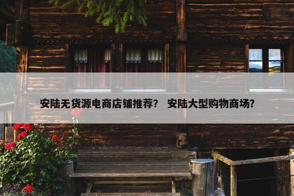 安陆无货源电商店铺推荐？ 安陆大型购物商场？