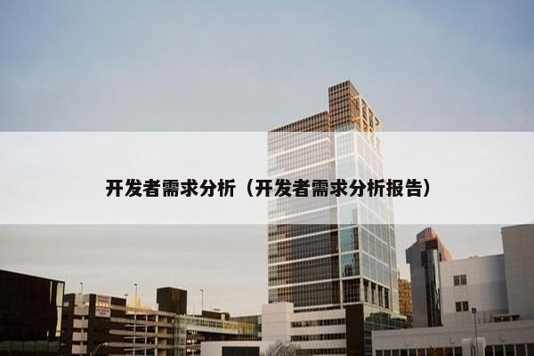 开发者需求分析（开发者需求分析报告）