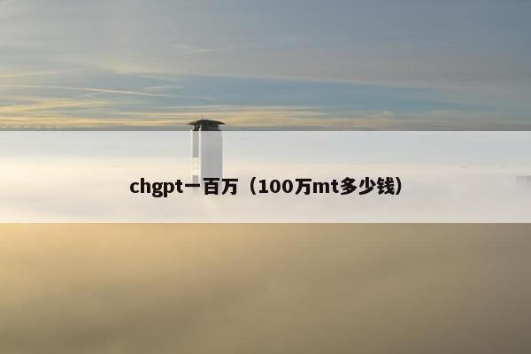 chgpt一百万（100万mt多少钱）