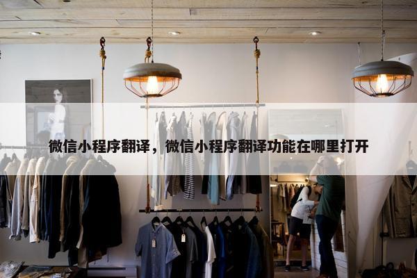 微信小程序翻译，微信小程序翻译功能在哪里打开