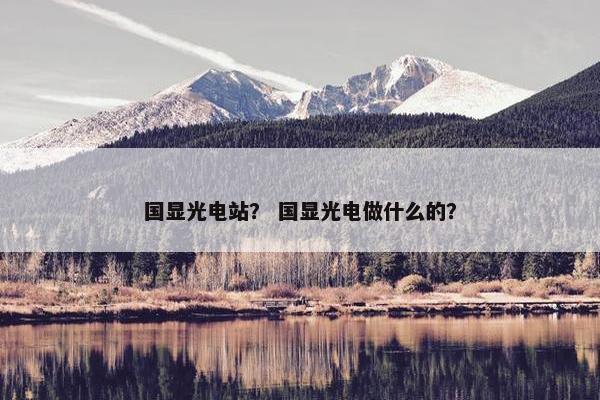 国显光电站？ 国显光电做什么的？