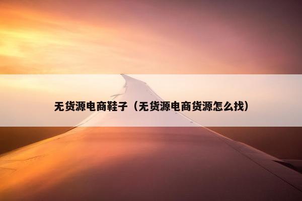 无货源电商鞋子（无货源电商货源怎么找）