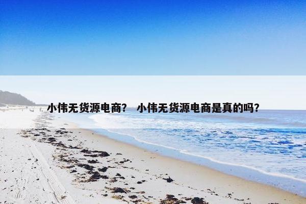 小伟无货源电商？ 小伟无货源电商是真的吗？