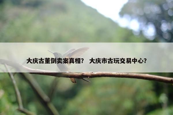 大庆古董倒卖案真相？ 大庆市古玩交易中心？