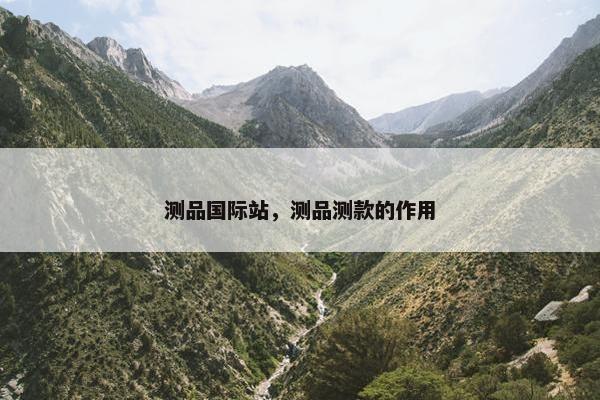 测品国际站，测品测款的作用