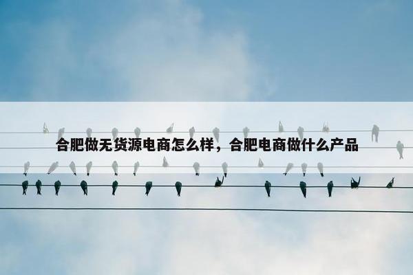 合肥做无货源电商怎么样，合肥电商做什么产品