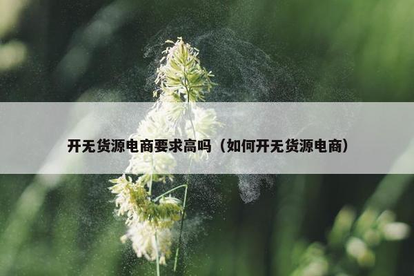 开无货源电商要求高吗（如何开无货源电商）