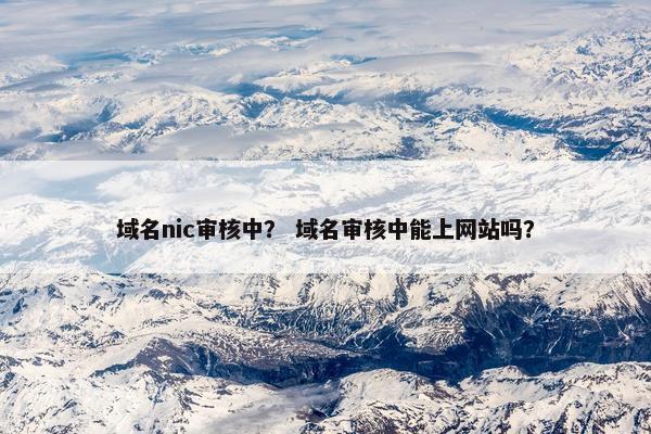 域名nic审核中？ 域名审核中能上网站吗？