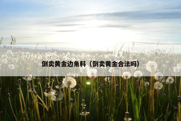 倒卖黄金边角料（倒卖黄金合法吗）