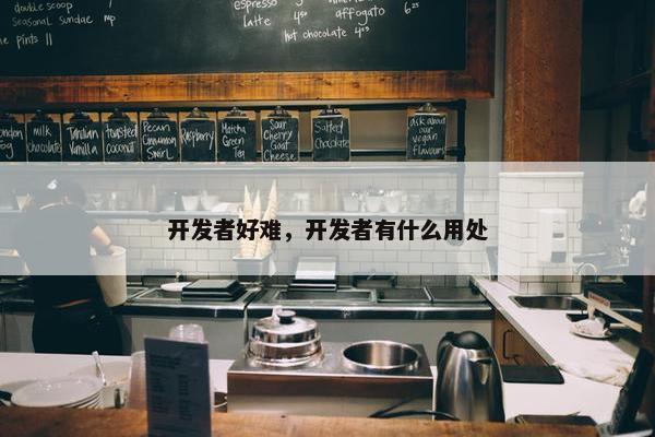 开发者好难，开发者有什么用处