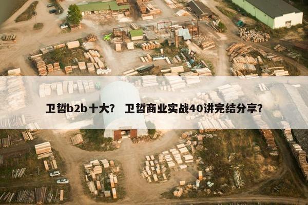 卫哲b2b十大？ 卫哲商业实战40讲完结分享？