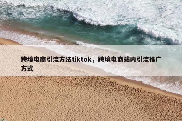 跨境电商引流方法tiktok，跨境电商站内引流推广方式